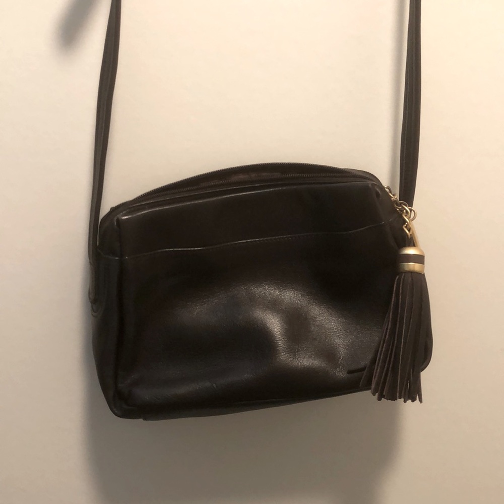 Tignanello Brown Leather Crossbody Purse